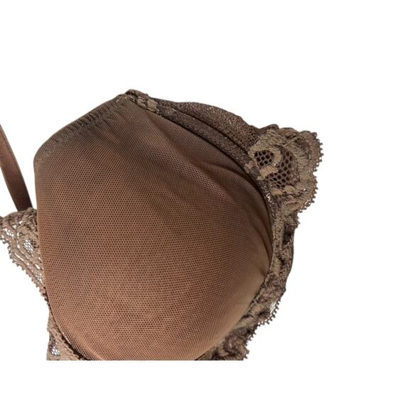 Victoria's Secret Magenta Lace Bra & Natori Brown Mesh & Lace Bra Size 34C - Picture 8 of 13